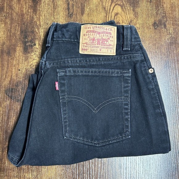 Levi's Denim - Levi's 550 Vintage Y2K Relaxed Fit Tapered Leg Mom Jeans‎ Black Size 16 S EUC
